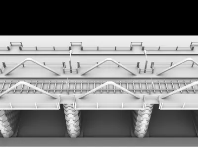 ROAD  RAILWAY  BRIDGE 3D model