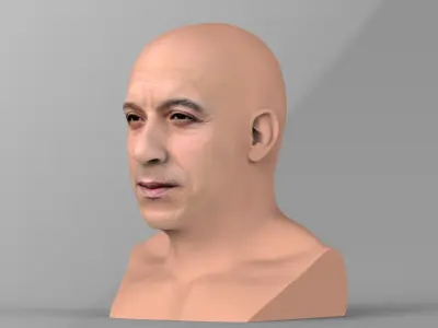 Vin Diesel bust ready for full color 3D printing 3D print model