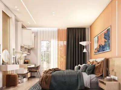 Cozy Bedroom interior scene 3D model  3D model