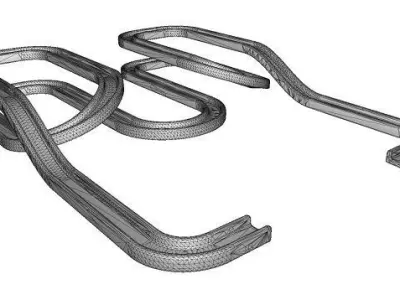 Cartoon Race Track Low-poly 3D model