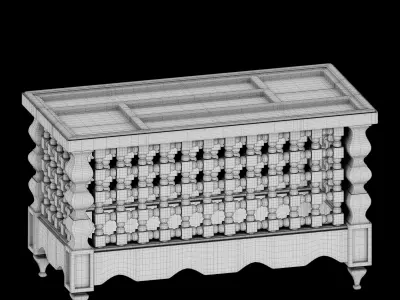 Moroccan mashrabiya table 3D model