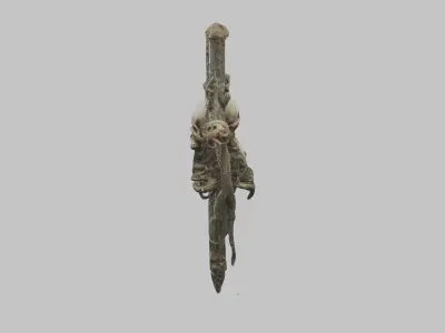 Gothic Bones SKull Cross Low-poly 3D model