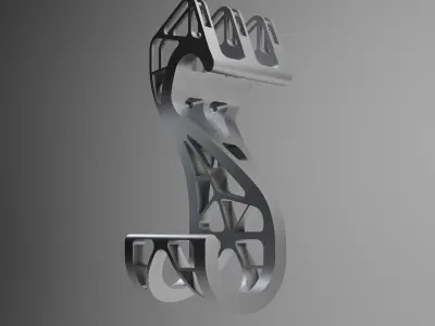 crochet double pivotant hook fasteners 3D print model