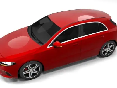 MERCEDES A CLASS 5D LOWPOLY Low-poly 3D model