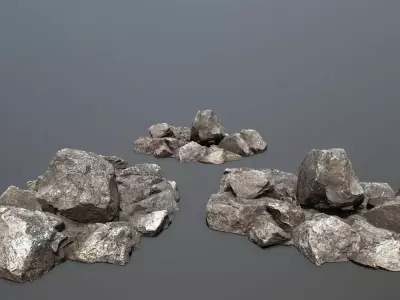 cliff rocks Low-poly 3D model