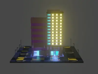 Hotel and motel for free Free low-poly 3D model