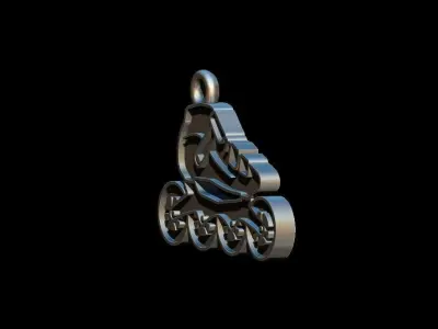 Roller skates pendant 3D print model