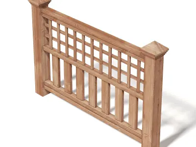 Wooden Fence 3D Model 3D model