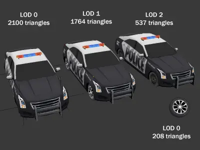 Cadillac CTS Low-poly 3D model