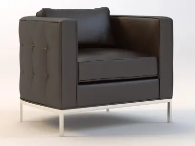 Bolier Domicile Tufted Curved Back Lounge Chair 62047 3D model