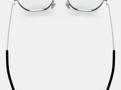 Keiko Eyeglasses in Polished Silver 3D model