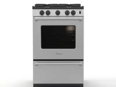 24-inch Freestanding Gas Range with Sealed Burners WFG500M4HS 3D model