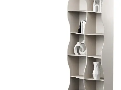 Wavy rack set Decorative shelves 3D model