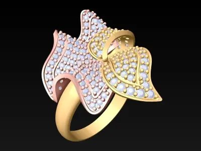 Leaf  Ring - N3207 3D print model