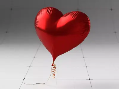 Heart Shaped Helium Balloon 3D model