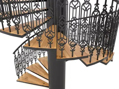 Spiral Stairs High detailed 3D model - 6 different angles 3D model