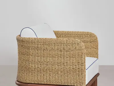 wood armchair Low-poly 3D model