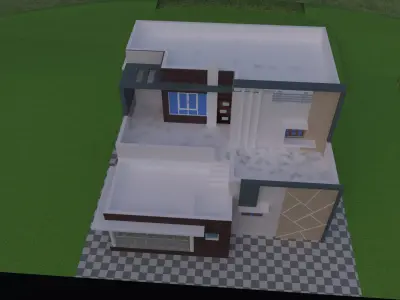 Elevation 4side view Low-poly 3D model