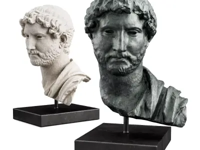 Hadrian bust sculpture Low-poly 3D model