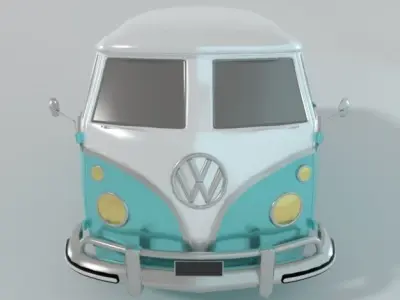 Volkswagen Combi Low-poly 3D model