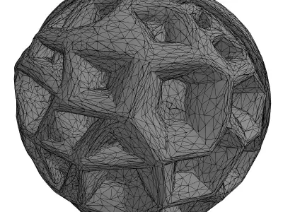 Modern Hexagonal Concrete Decorative Sphere Low-poly 3D model
