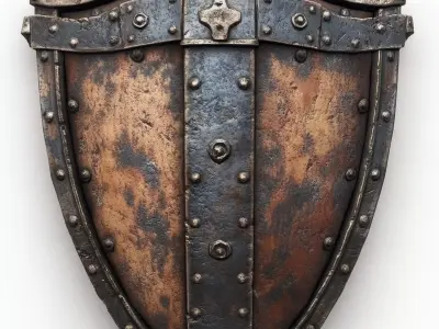 Ornate Medieval Hand Shield - Low Poly 3D Model for Warriors Free 3D model