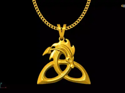 Dragon pendant charms - one inch pendant 3D print model