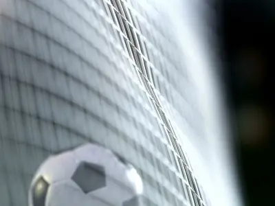 Soccer ball flying into goal net - Animated 3d scene vray 3D model