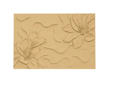 modern panel wall decor set wall relief mural CNC 109 3D model