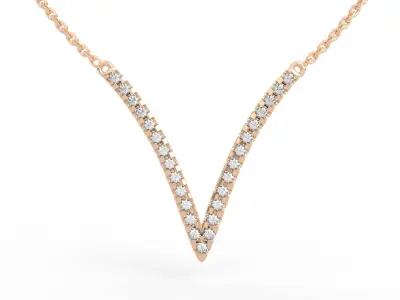 Diamond V Necklace Pendant 3D print model