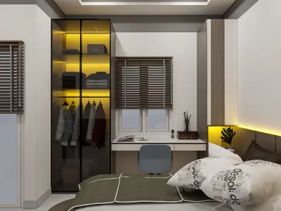 Modern 4 Bedroom Low Poly VR AR Ready Low-poly 3D model