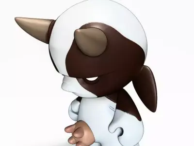 Grump Cow toy 3D print model