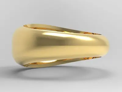 Ring  signet anchor nautical 3D print model