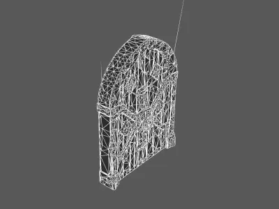 Medieval Arched Wooden Door with Iron Reinforcements 3D model