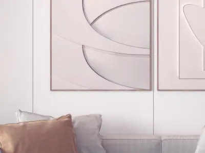 Modern painting relief three-dimensional decorative 3D model