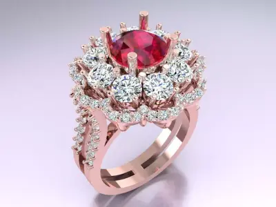 Diamond Ring - Womens Rings - N3558 3D print model