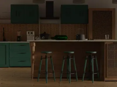 3D rendered kitchen 3D model