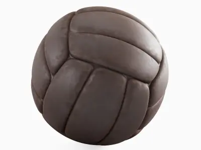Old Leather Volleyball Ball 02 3D model