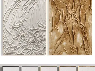 Plaster Two Photo Frame 350 Low-poly 3D model