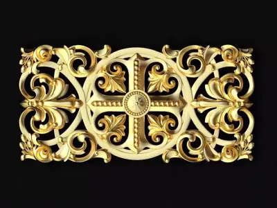 Central decor ornament for furniture 3D model 644