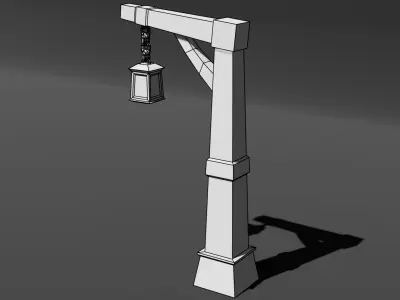 Stylized Lamp Post Free low-poly 3D model purchase