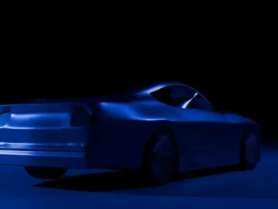 SPORT BLUE CAR LOW POLY - READY TO PLAY Low-poly 3D model
