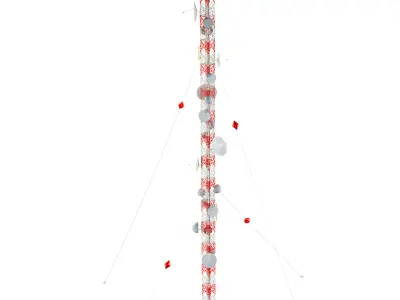 Radio Mast - Antenna Communication Tower  3D model