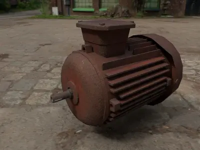 Post-Apocalyptic Motor Low-poly 3D model