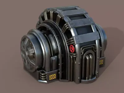 Industrial Generator Low-poly 3D model