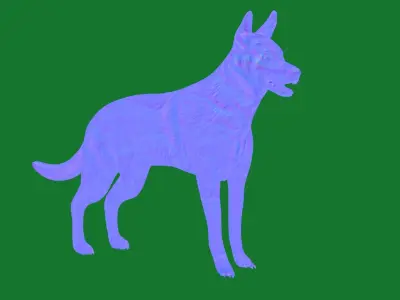 Belgian Shepherd Dog  Low-poly 3D model