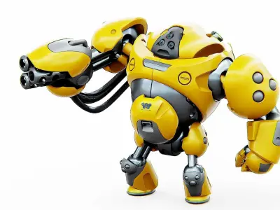 MILITARY BOT SF-600 Rigged for Unreal Engine - Unity - MIXAMO  3D model