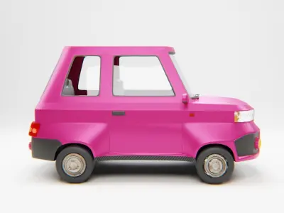 Cartoon car 3D model - Textured and UV Mapped