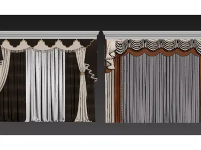 Modern European-style Curtains 3D model