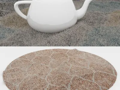 Round Rug Set 147 3D model